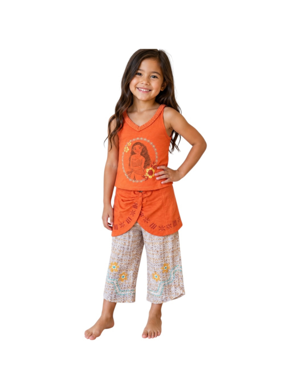 Disney Store Moana Costume Girls Size 5/6 (120) 3-Piece Outfit Disney Princess